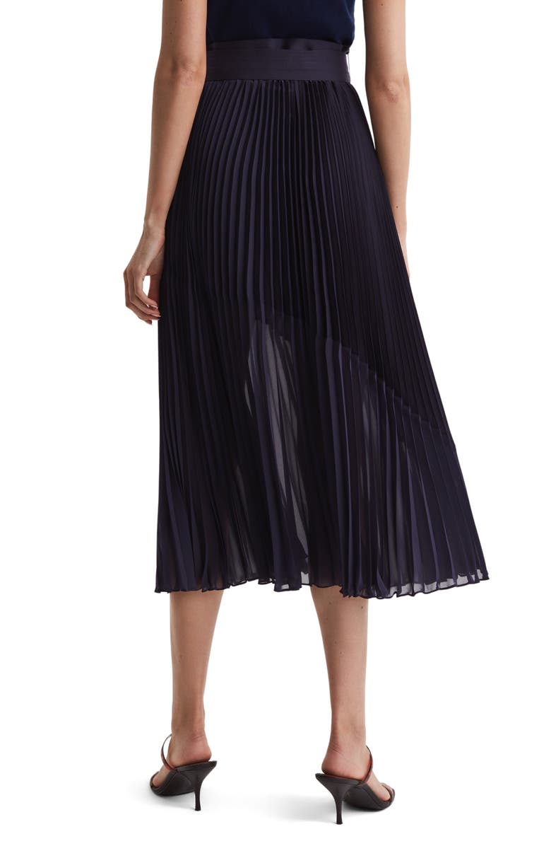 Reiss Anya Pleat Belted Midi Skirt, Alternate, color,