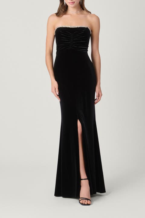 Gala Stretch Velvet Midnight Juniper Dress