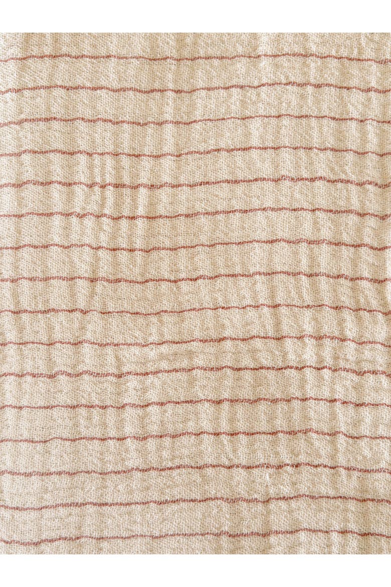 Striped Cotton Crinkled Throw, Alternate, color, Beige