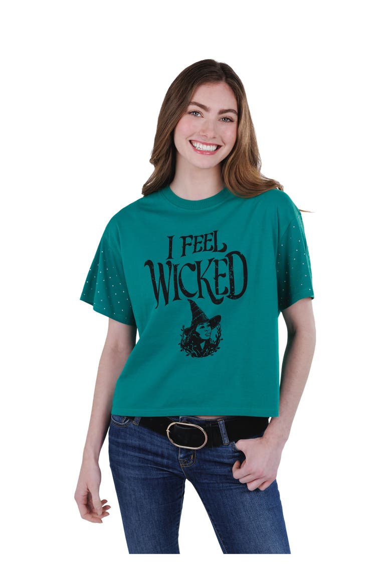 Cropped Drop Shoulder T-Shirt, Alternate, color, Ivy Green Elphaba