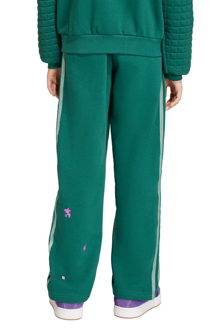 Kids' Minecraft 3-Stripes Trefoil Track Pants, Alternate, color, COLLEGIATE GREEN