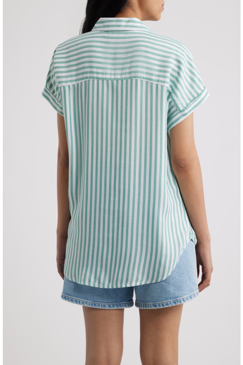 Kenzie Stripe Short Sleeve Button-Up Shirt, Alternate, color, LUCKY CLOVER