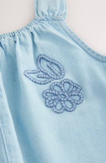 Kids' Embroidered Denim Jumpsuit