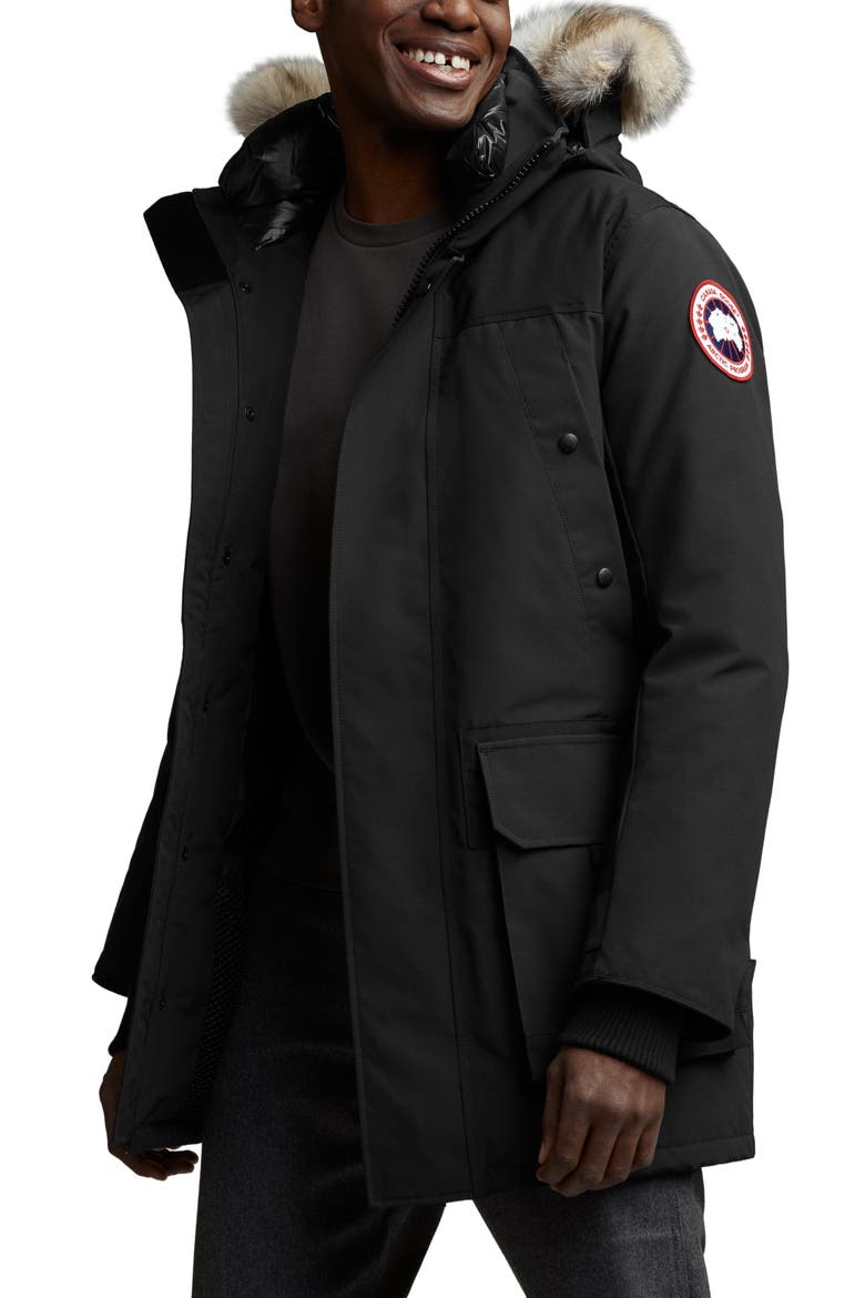 Erickson Down Parka with Genuine Coyote Fur Trim, Alternate, color, BLACK