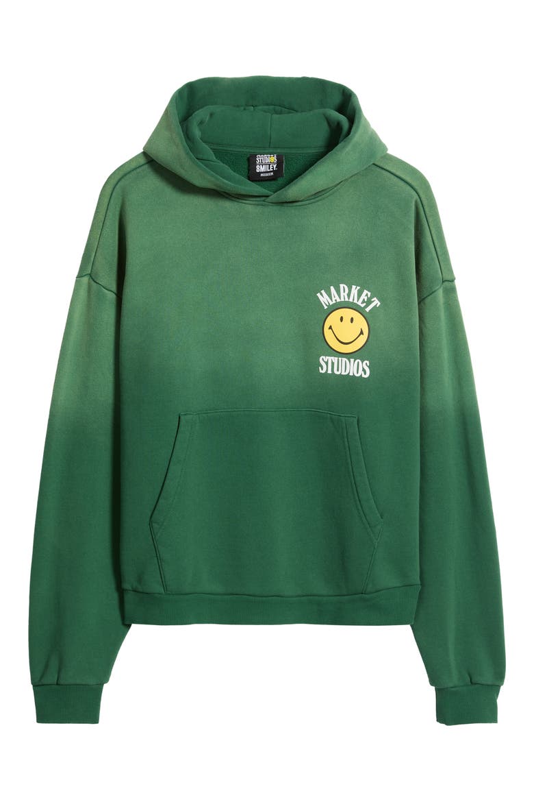 SMILEY® Lock Up Hoodie, Alternate, color, DARK GREEN