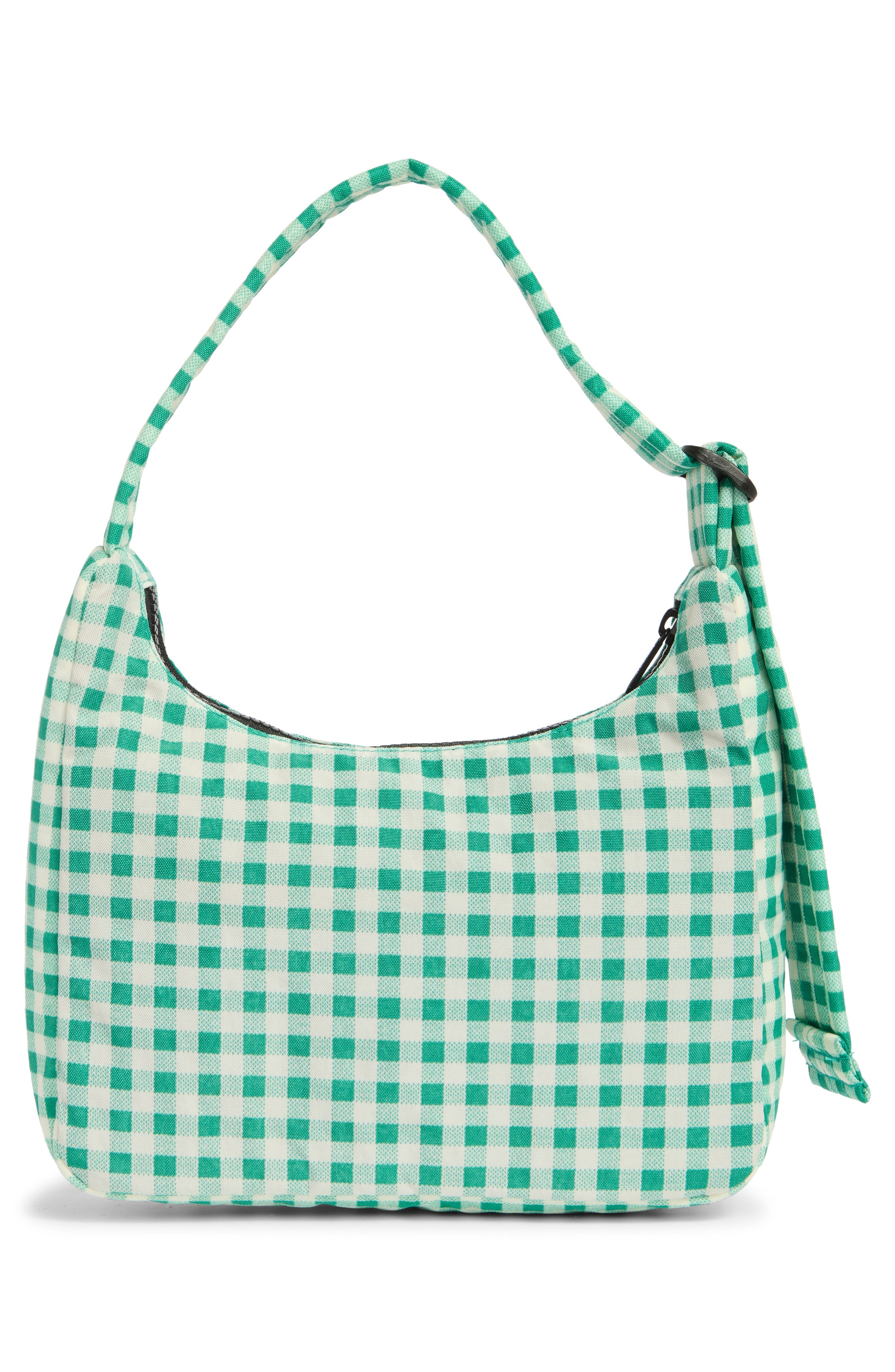 Baggu Recycled Nylon Shoulder Bag, Alternate, color, Green Gingham