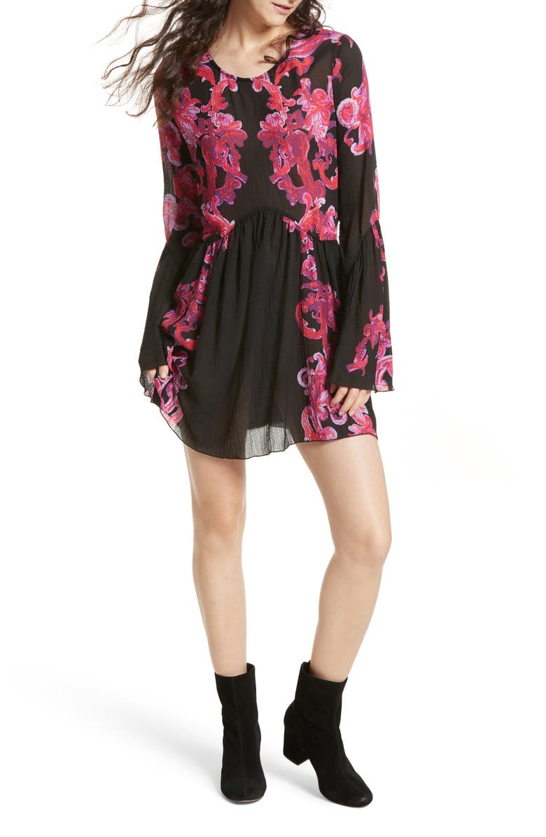 Free People Bell Sleeve Swing Dress, Main, color, 