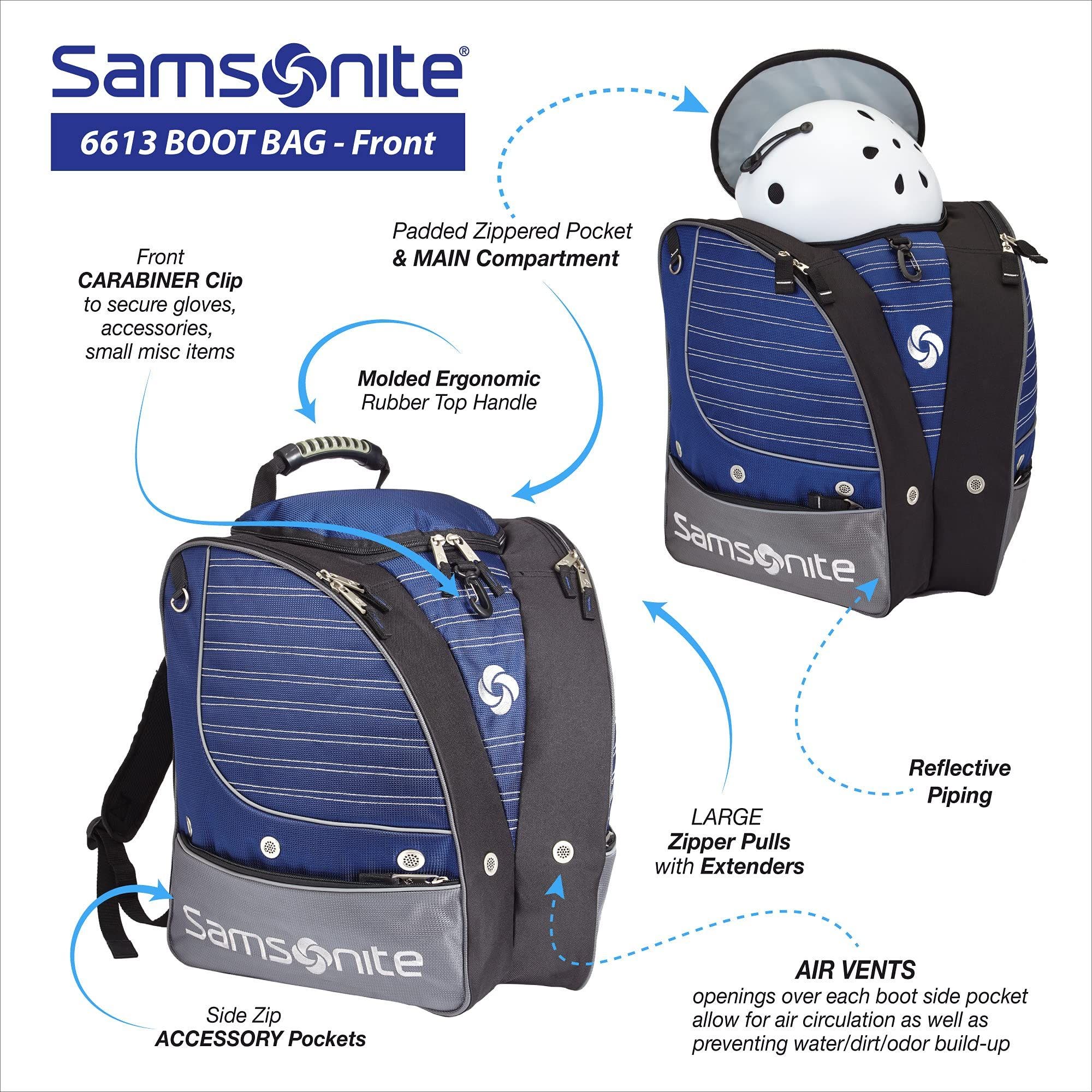 Samsonite Deluxe Adult Ski Boot Bag, Alternate, color, Black