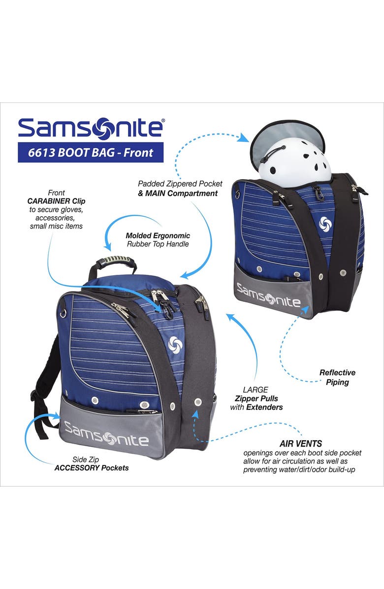 Samsonite Deluxe Adult Ski Boot Bag, Alternate, color, Black