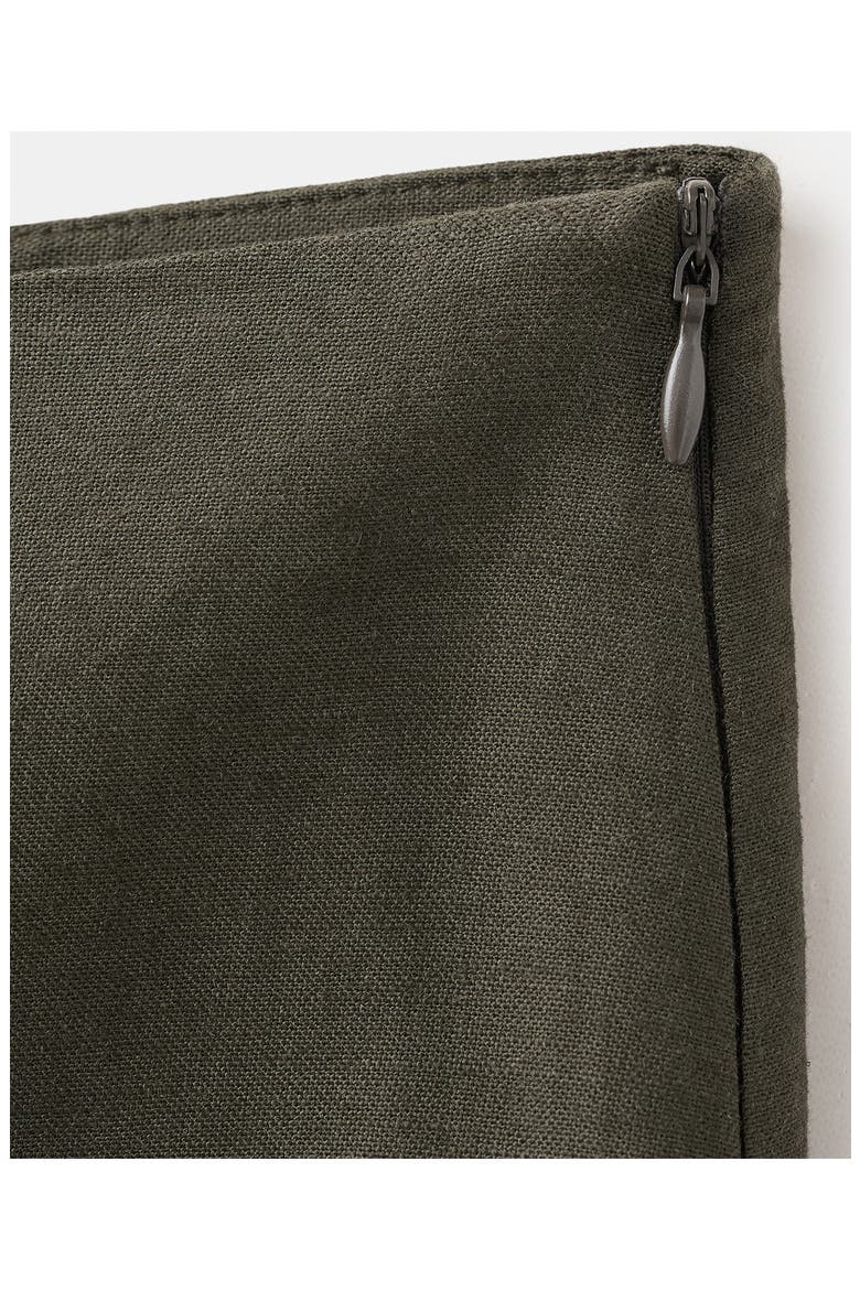 Cotton & Linen Blend Crop Straight Leg Pants, Alternate, color, KHAKI GREEN