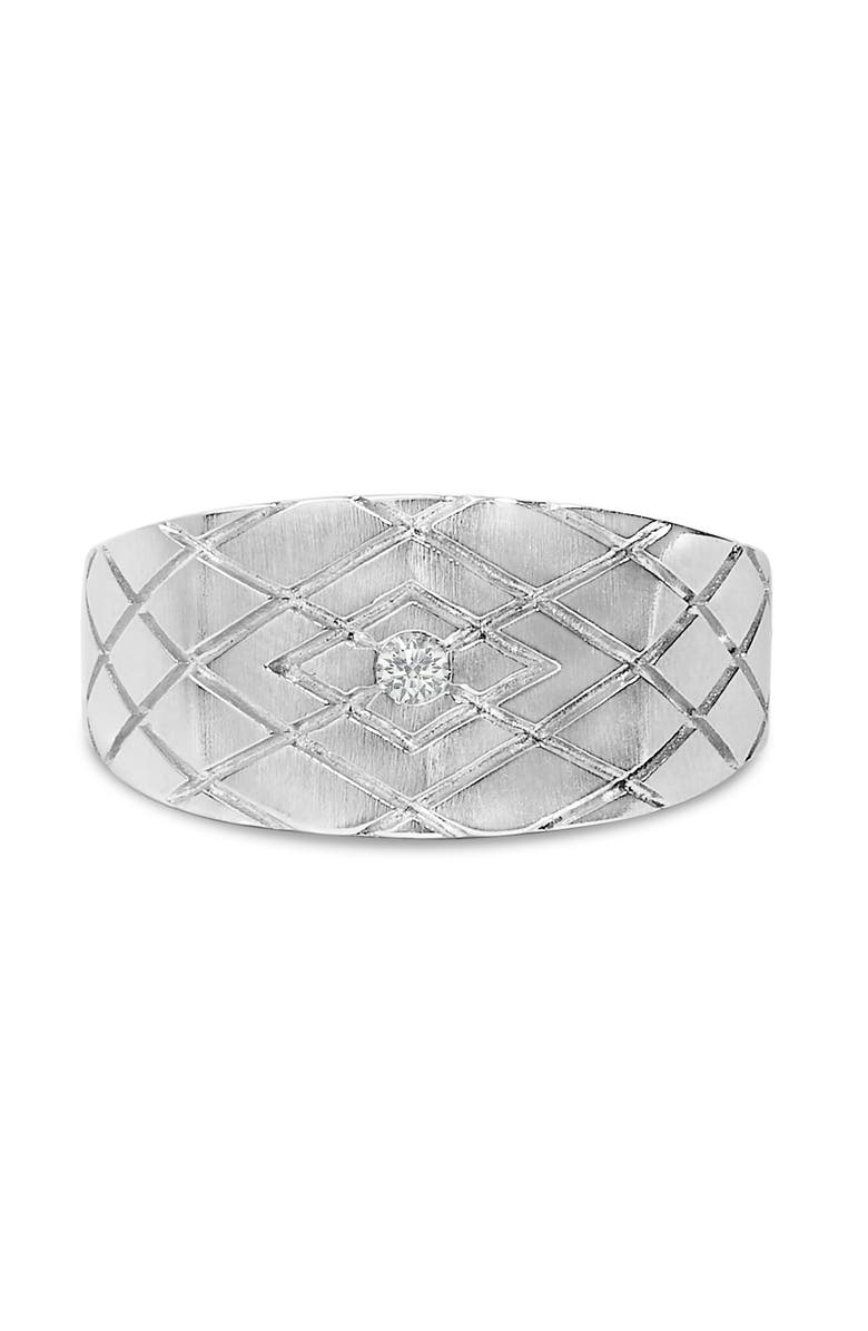 Haus of Brilliance Sterling Silver Diamond Accent Geometric Band Ring, Main, color, Silver
