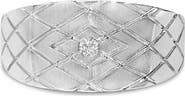 Haus of Brilliance Sterling Silver Diamond Accent Geometric Band Ring