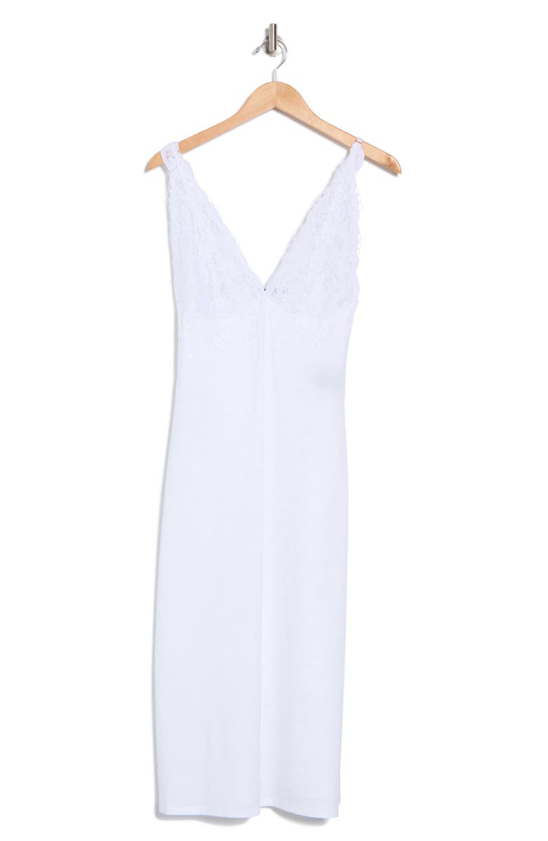 Natori Built Up Lace Cup Cotton Nightgown, Alternate, color, 