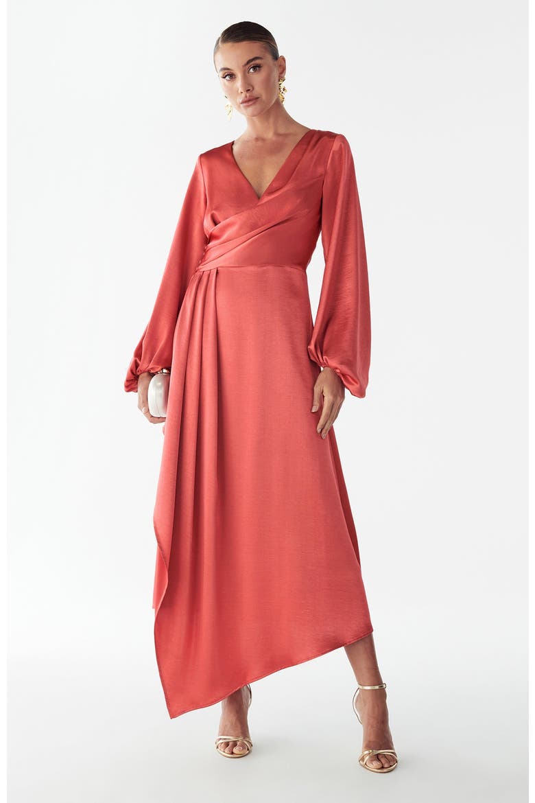 Philipa Midi Dress, Alternate, color, Vermilion