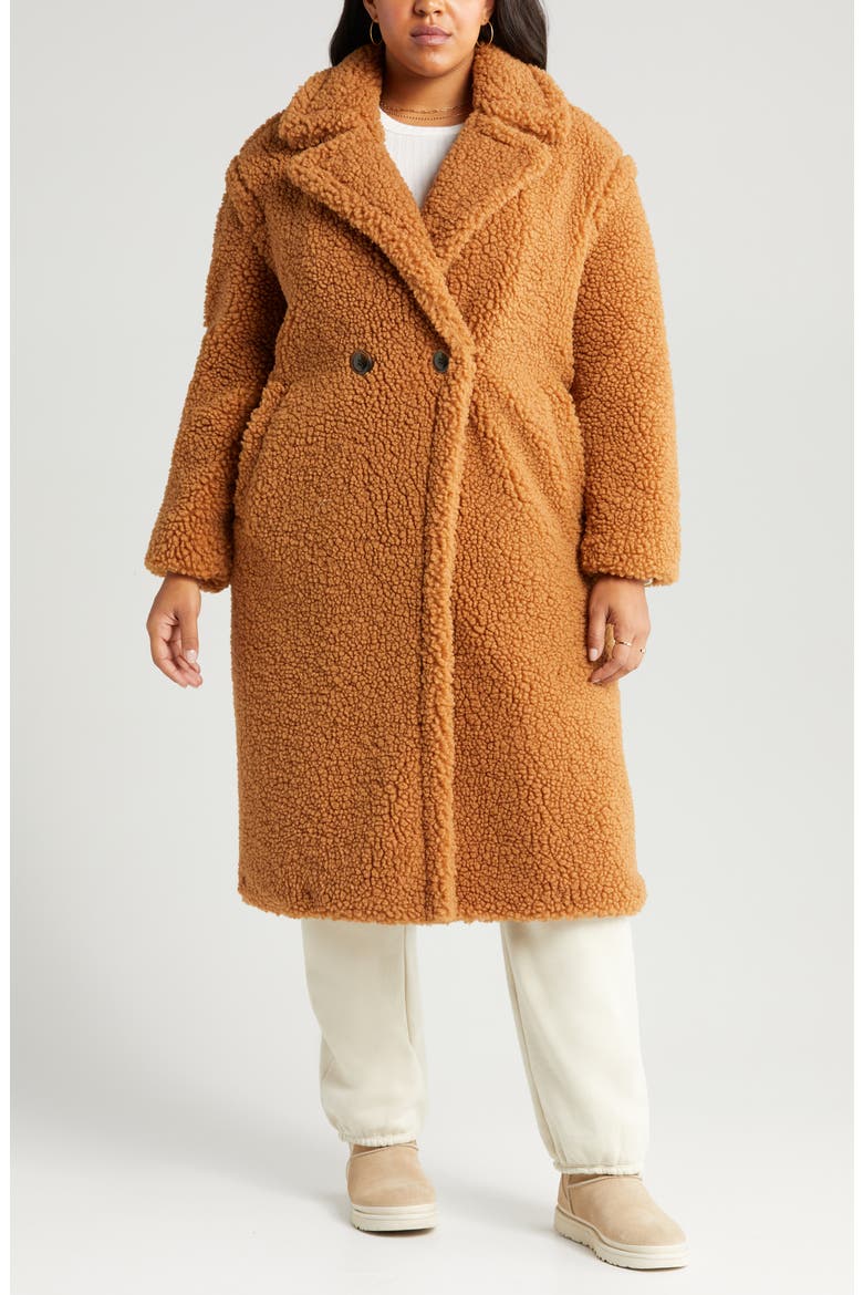 Gertrude Double Breasted Teddy Coat, Alternate, color, CHE