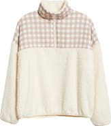 HAPPY CAMP3R Gingham Aria Colorblock Quarter Zip Pullover