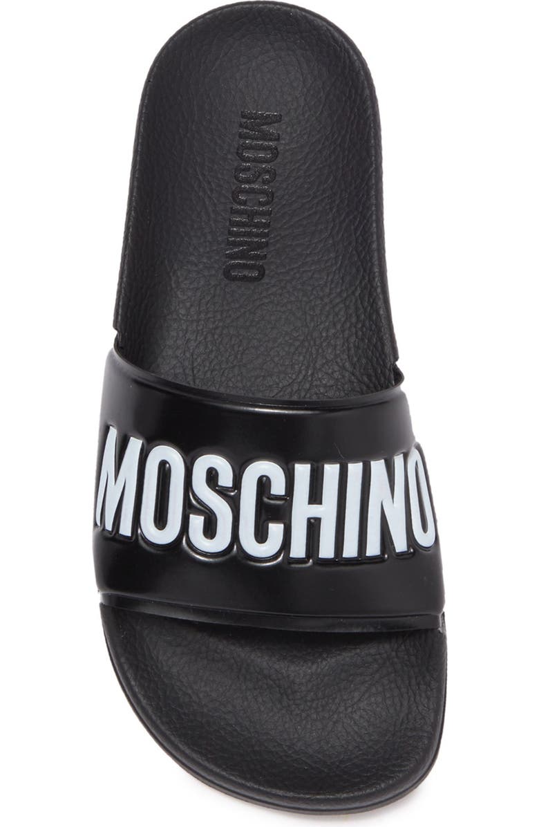 Moschino Logo Slide Sandal, Alternate, color,
