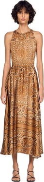 SANDRO Bandana-print maxi dress