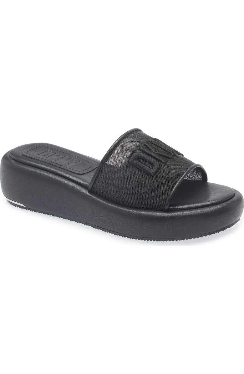 DKNY Odina Platform Slide Sandal, Main, color, Black
