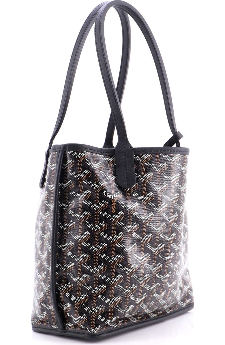Pre-Owned Goyard Anjou Reversible Tote Coated Canvas Mini, Alternate, color, Black