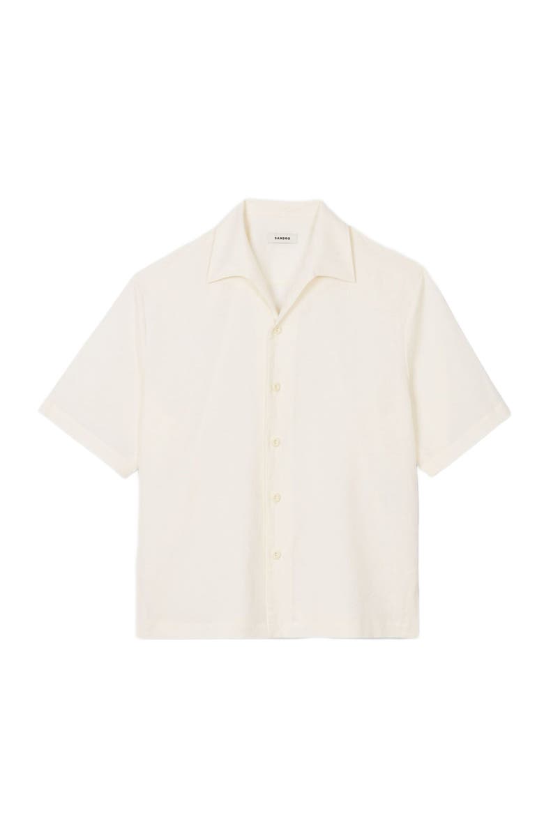 SANDRO Cotton and linen shirt, Alternate, color, Ivory.