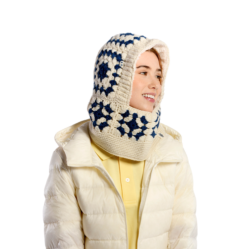 Nirvana Designs Crochet Patch Hood In Black