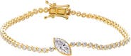 BY ADINA EDEN Lab Grown Diamond Bezel Marquise Accent Tennis Bracelet
