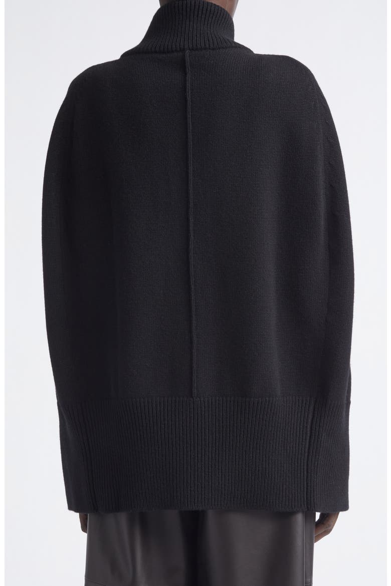 Roxalena Wool & Cashmere Knit Cape, Alternate, color, NOIR