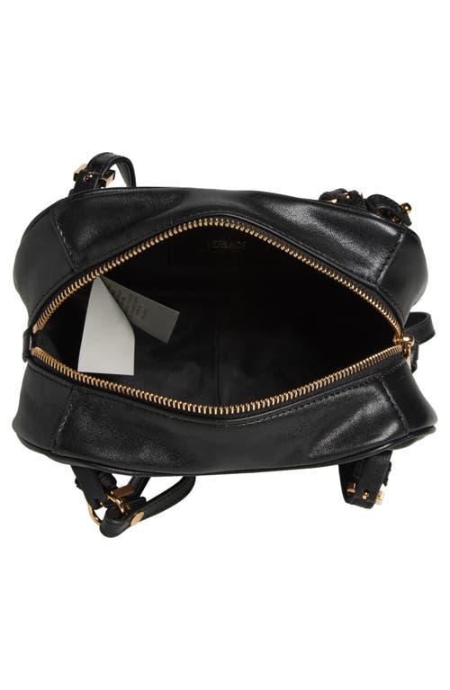 Versace Mini Logo East/west Leather Shoulder Bag In Black  Gold