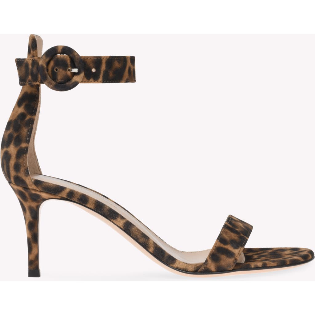 Gianvito Rossi 70mm Leopard-print Sandals In Brown