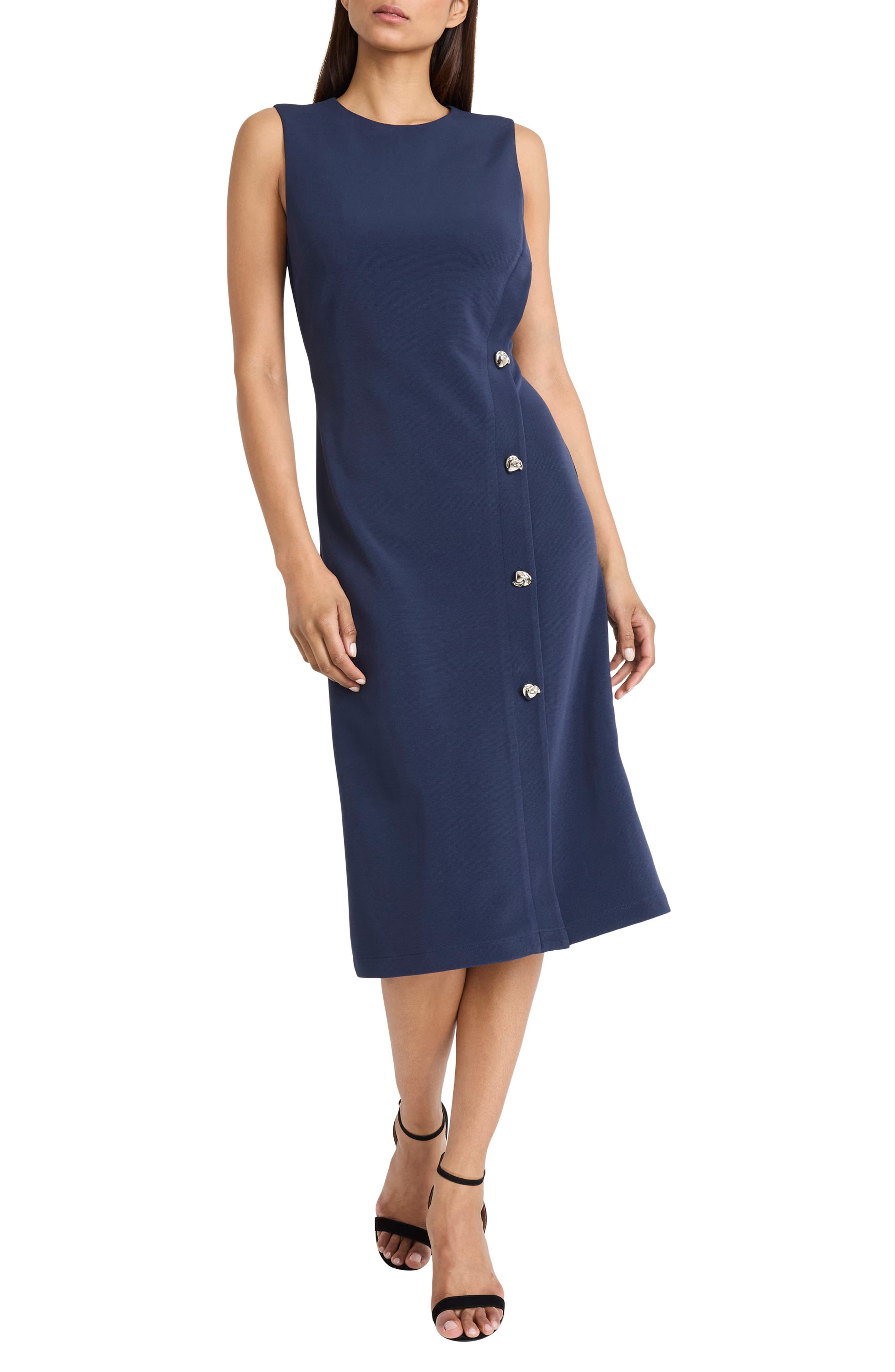 DONNA MORGAN FOR MAGGY Sleeveless A-Line Midi Dress