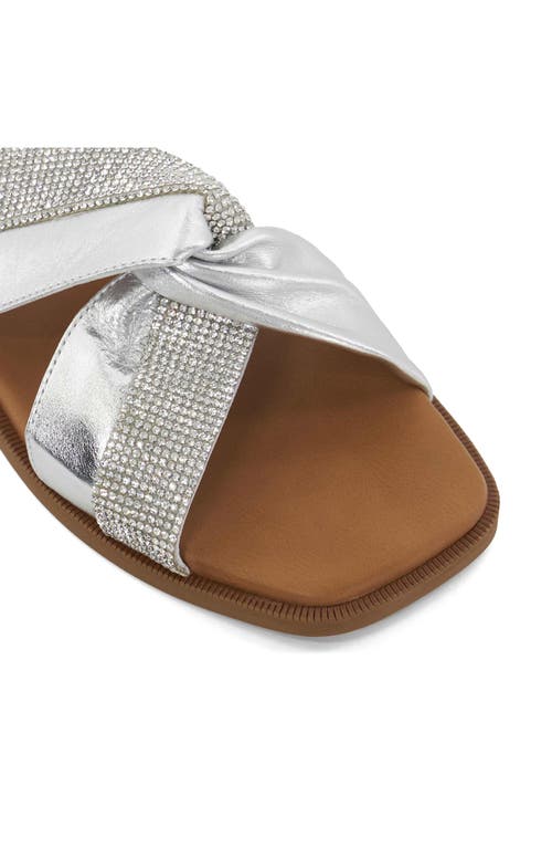 Dune London Lossey Crystal Slide Sandal In Silver