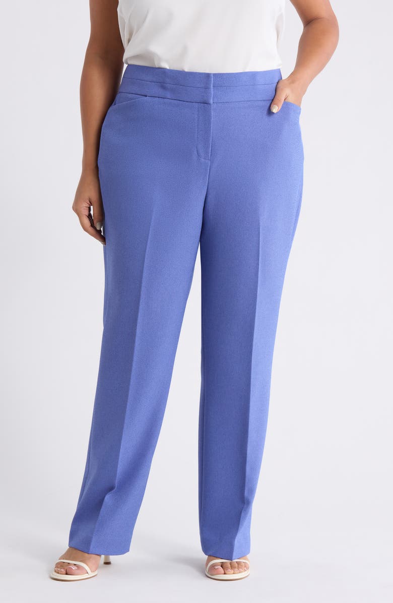 Tahari ASL Bell Bottom Pants, Main, color, Deep Peri