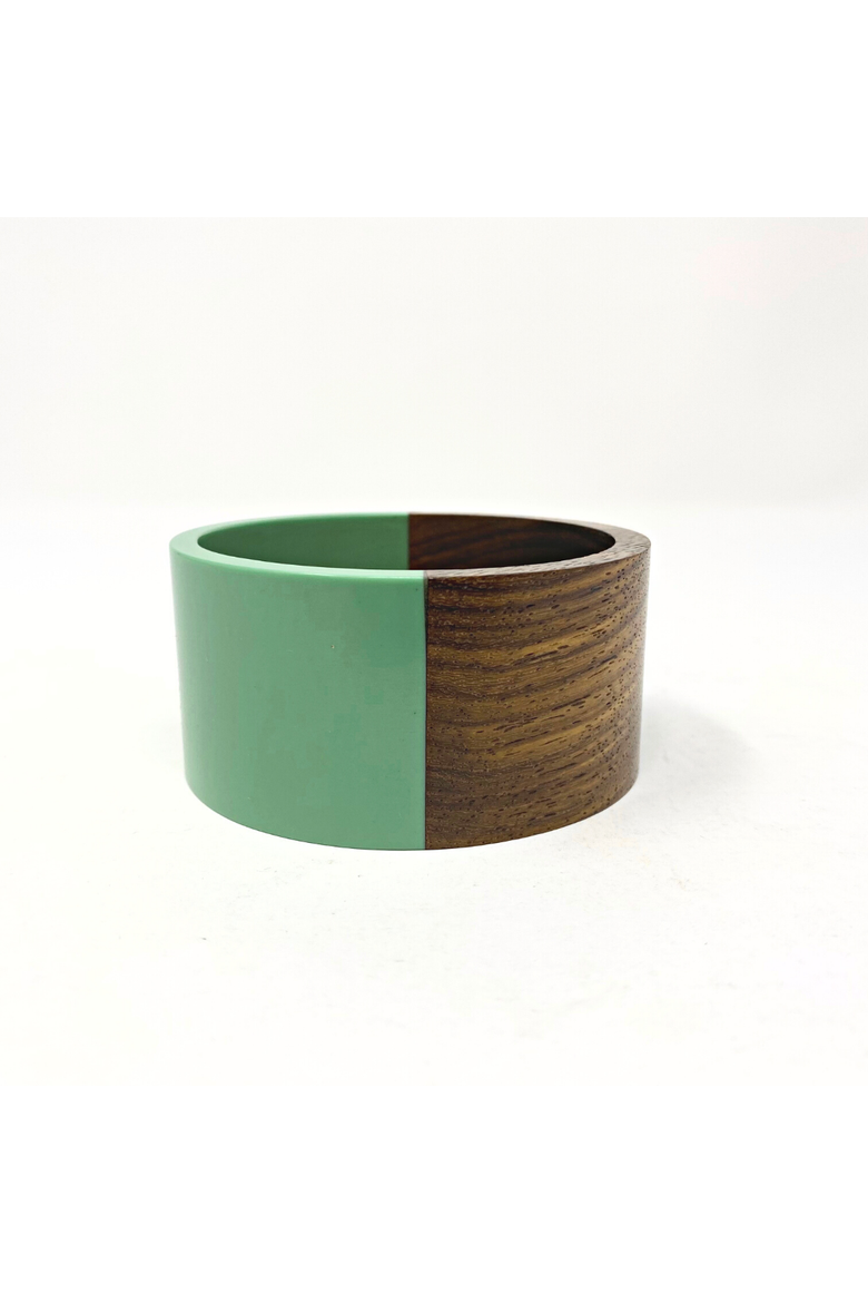 Two-Tone Wood Statement Stacking Bangle, Alternate, color, Aqua