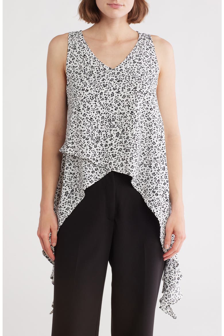 Printed Wrap Top, Main, color, WHITE