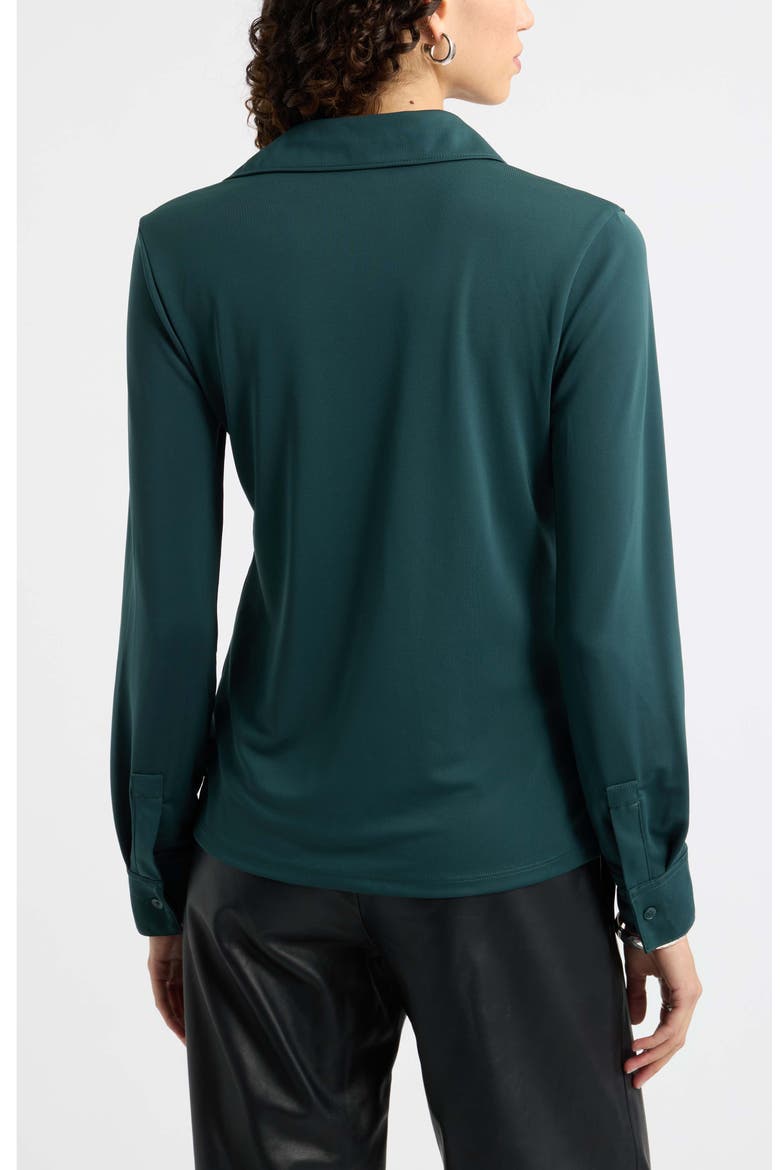 Long Sleeve Knit Button Front Top, Alternate, color, GREEN GABLES