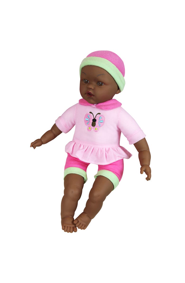Lissi Umbrella Stroller & 16 Inch African American Doll, Pink & Green Butterfly, Alternate, color, Multicolored