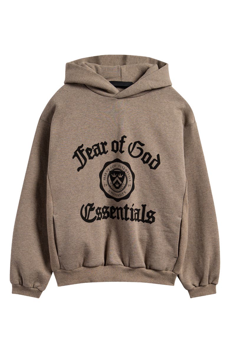 Fear of God Essentials Kids' Heavy Fleece Graphic Hoodie, Main, color, Heather Gray