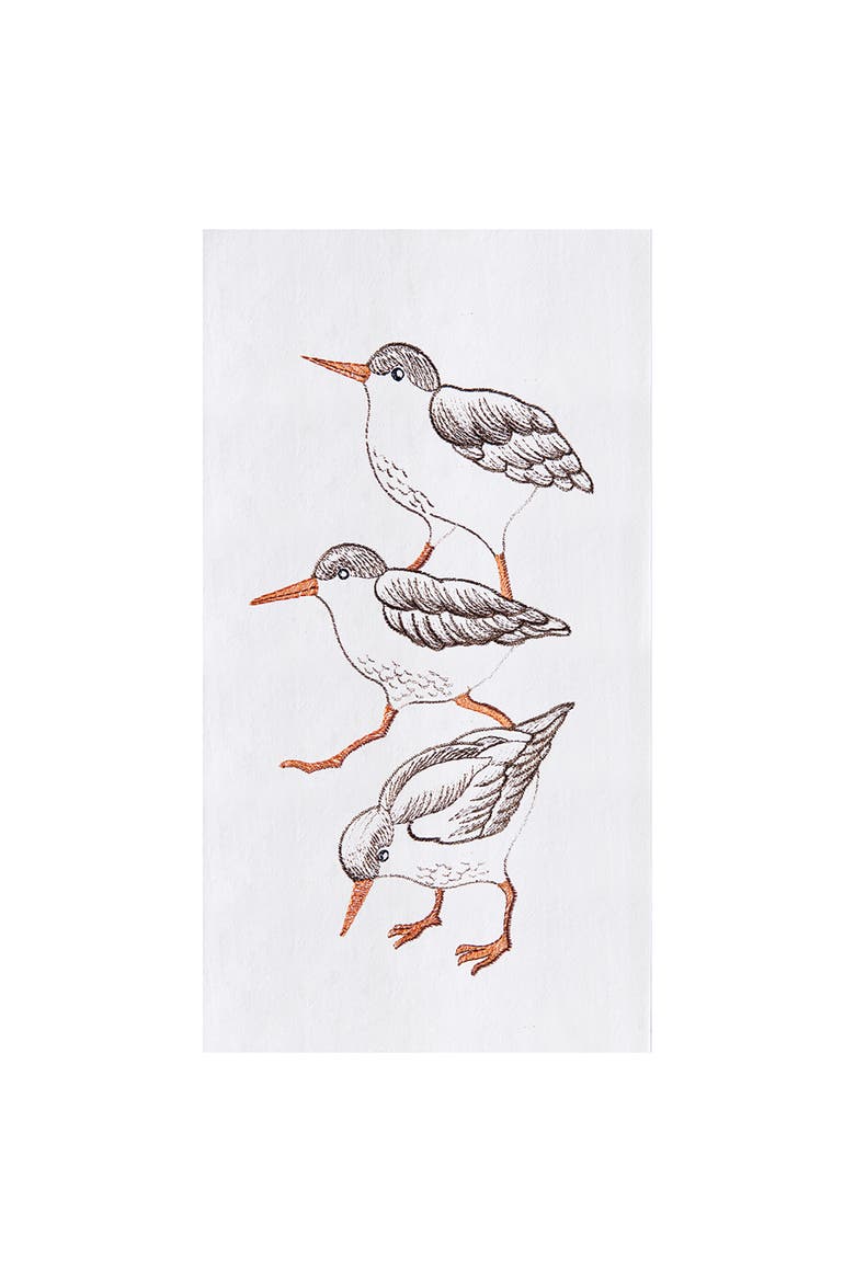 Sand Pipers Flour Sack Cotton Kitchen Towel, Main, color, White