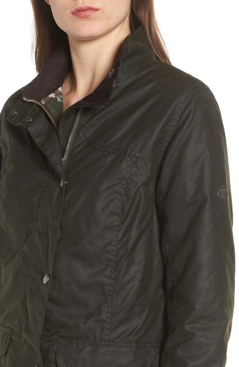 Barbour Sandsend Waxed Cotton Utility Jacket, Alternate, color, 