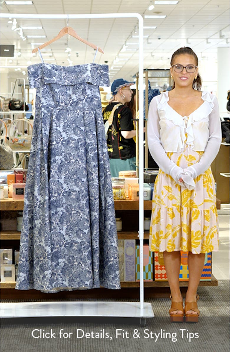 Floral Brocade Off the Shoulder Gown, sales video thumbnail