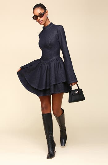 Long Sleeve Denim Minidress
