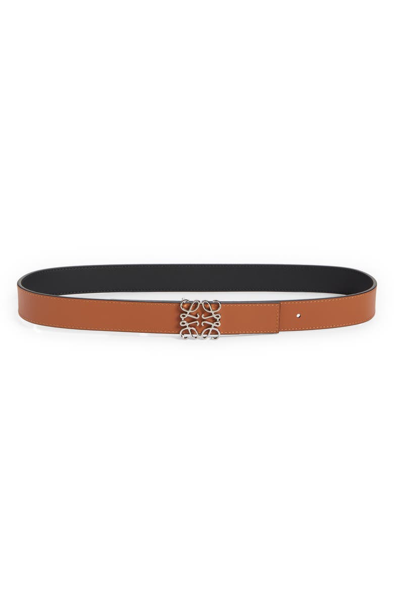 Loewe Anagram Buckle Reversible Leather Belt, Alternate, color, 