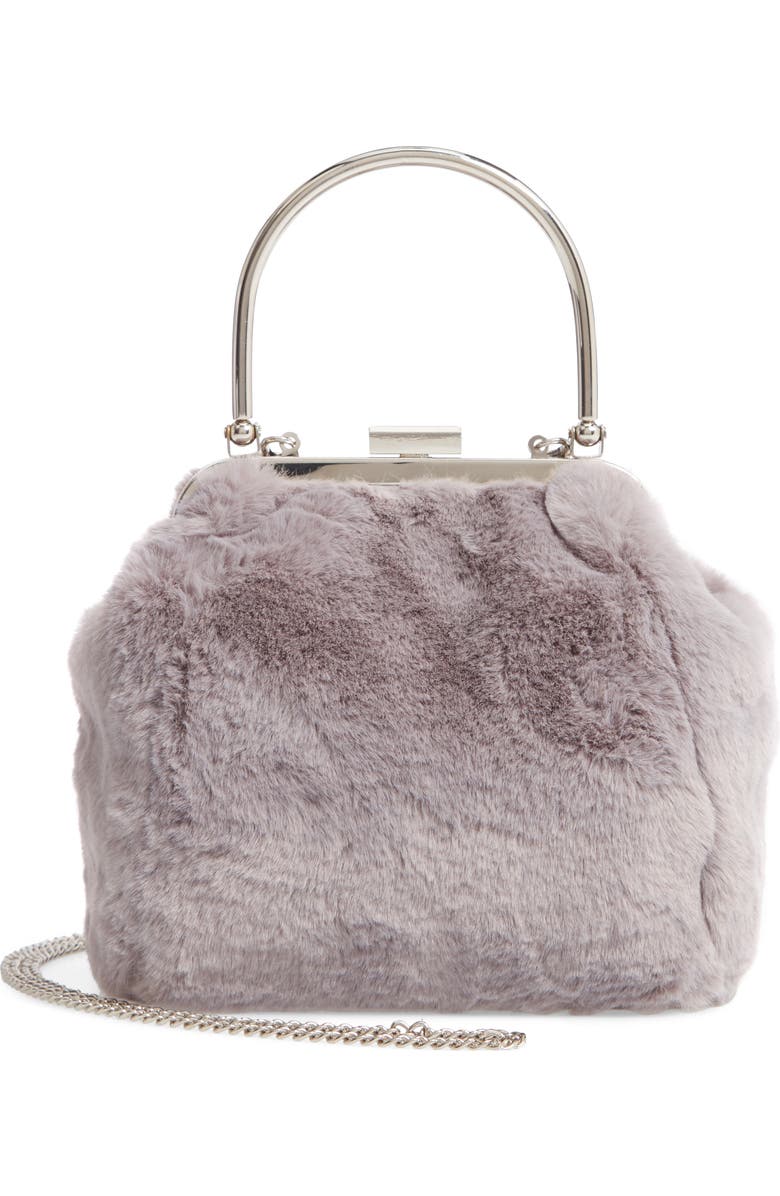Nordstrom Faux Fur Clutch, Main, color,