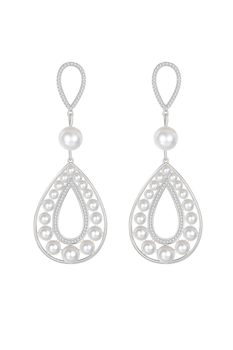 Hollow Teardrop Dangle Earrings, Main, color, Silver
