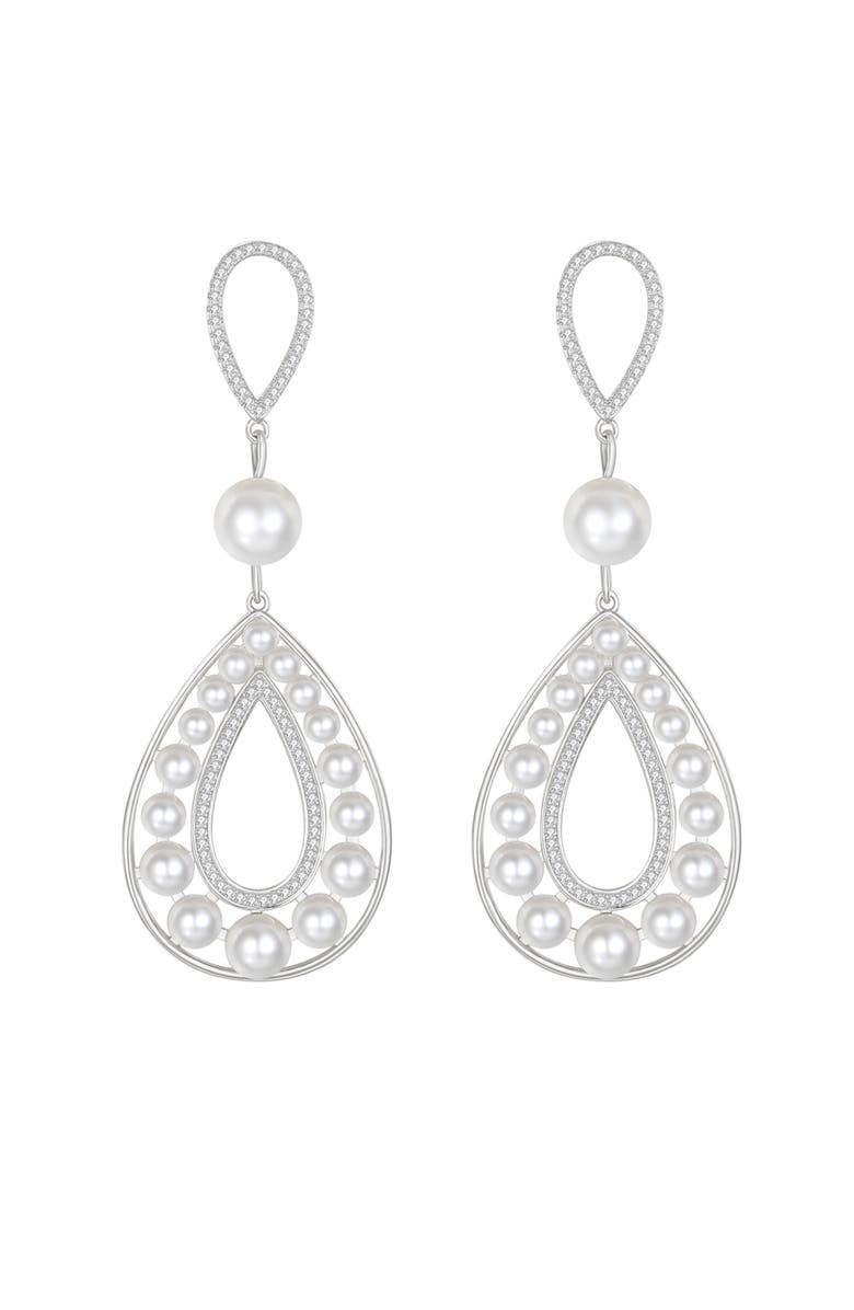Classicharms Hollow Teardrop Dangle Earrings, Main, color, Silver