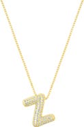 Adornia Pavé Bubble Initial Pendant Necklace