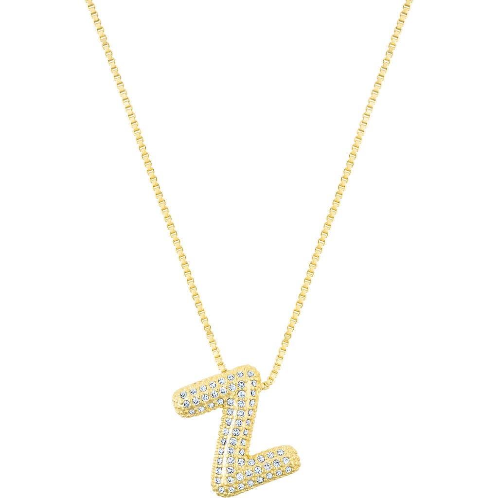 Adornia 14k Gold Plated Pave Bubble Letter In Gold-z