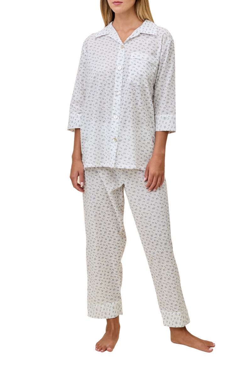 Swiss Dot Crop Pajamas, Main, color, ECRU