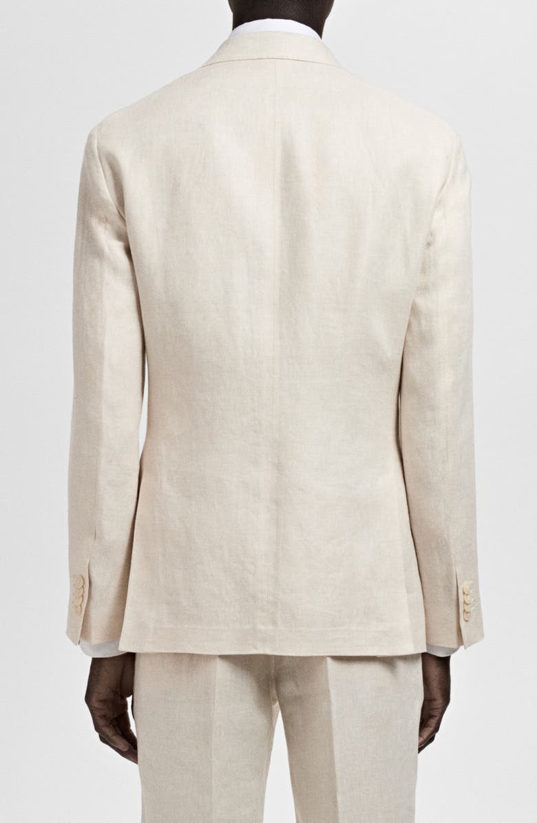 MANGO Slim Fit Linen Sport Coat, Alternate, color, Ecru